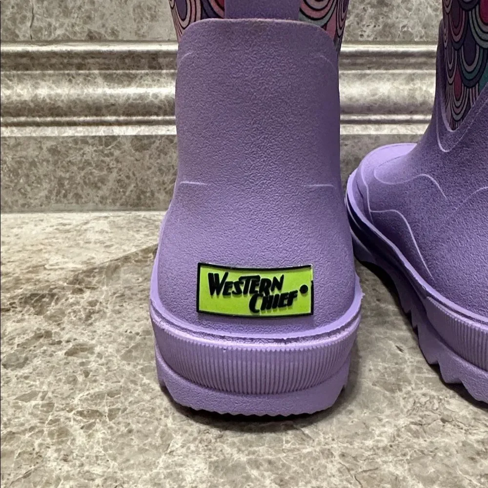 Western Chief Girls Waterproof Neoprene Traverse Boots NEW Lilac Mermaid Size 12